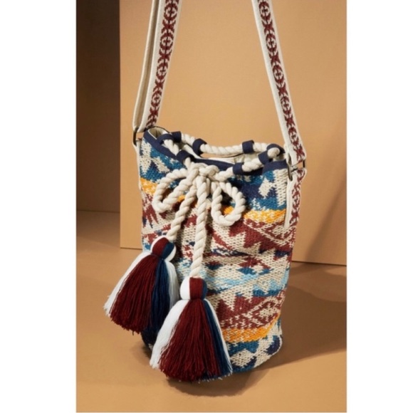 🥳HP🥳 Ruggine Handwoven Navajo Pattern Bucket Shoulder bag - Picture 4 of 8
